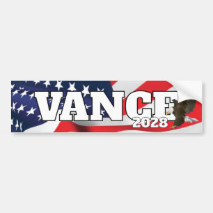 Autocollant De Voiture Texte de Vance avec drapeau et aigle chauve