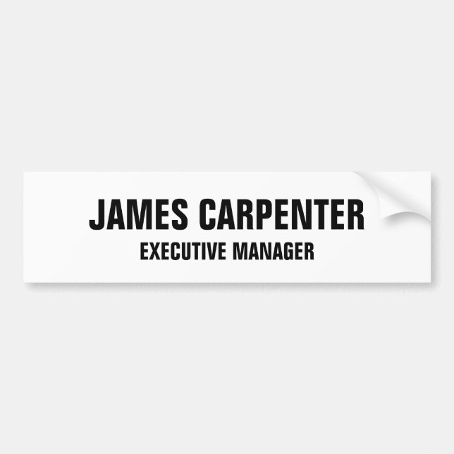 Autocollant De Voiture Texte en gras noir blanc moderne (Devant)