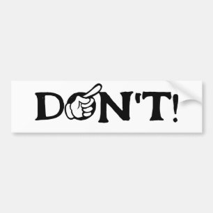 Autocollant De Voiture Texte "NE PAS" Avec Doigt