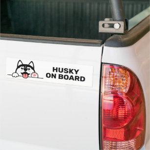Autocollant De Voiture Texte personnalisé Cute Siberian Husky