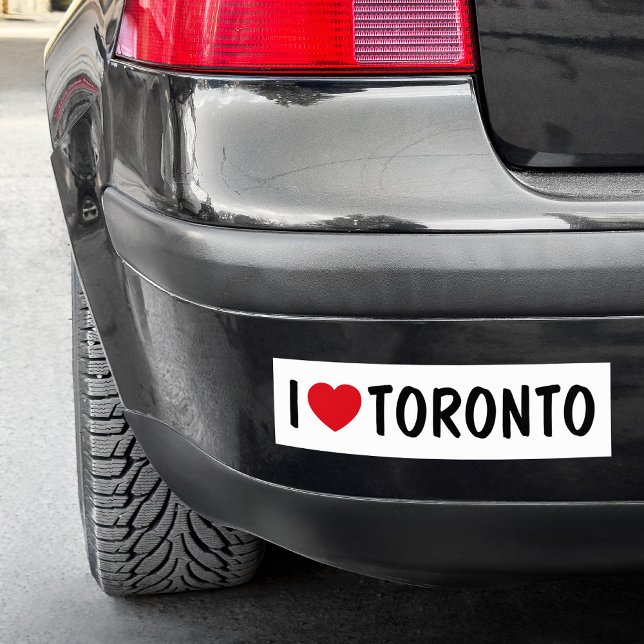 Autocollant De Voiture Texte personnalisé J'aime Toronto (Create Your Own Custom Text I Love BLANK Bumper Sticker)