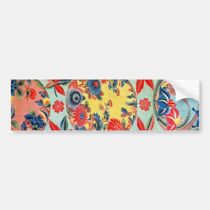 Autocollant De Voiture Textile japonais Kimono vintage (Bingata)
