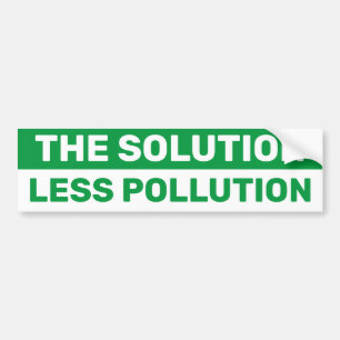 Autocollant De Voiture The Solution Less Pollution Green Bumper Sticker