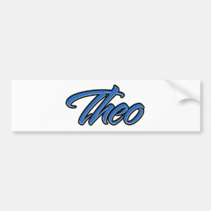 Autocollant De Voiture Theo Nom bleu Aufkleber Sticker Autoaufkleber