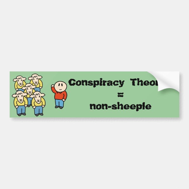 Autocollant De Voiture Théoricien = non-sheeple de conspiration (Devant)