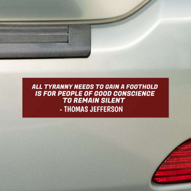 AUTOCOLLANT DE VOITURE THOMAS JEFFERSON TYRANNY CITE PATRIOT (En voiture)