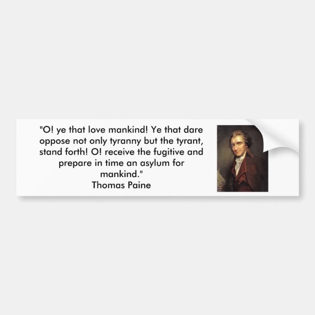 Autocollant De Voiture Thomas Paine - bon sens (Devant)