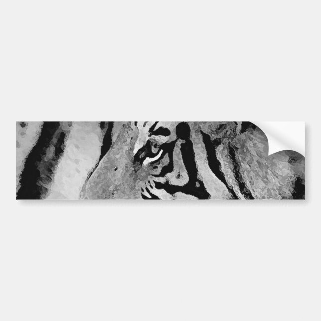 Autocollant De Voiture Tigre noir et blanc (Devant)