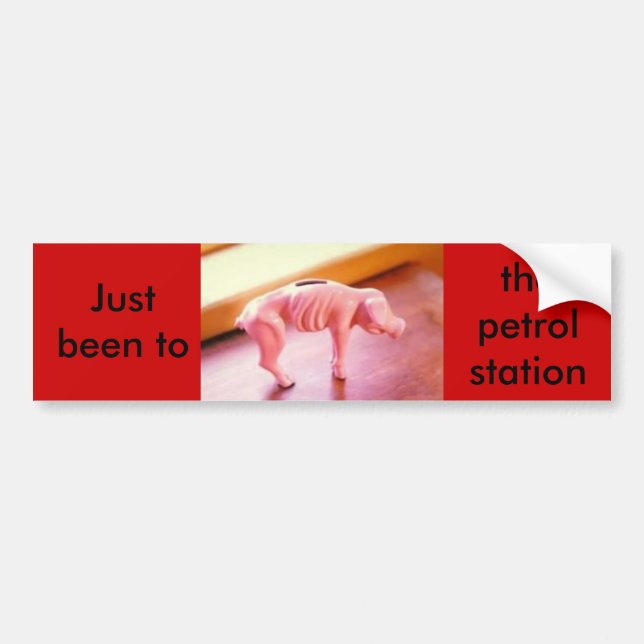 Autocollant De Voiture tirelire, juste été à la station-service (Devant)