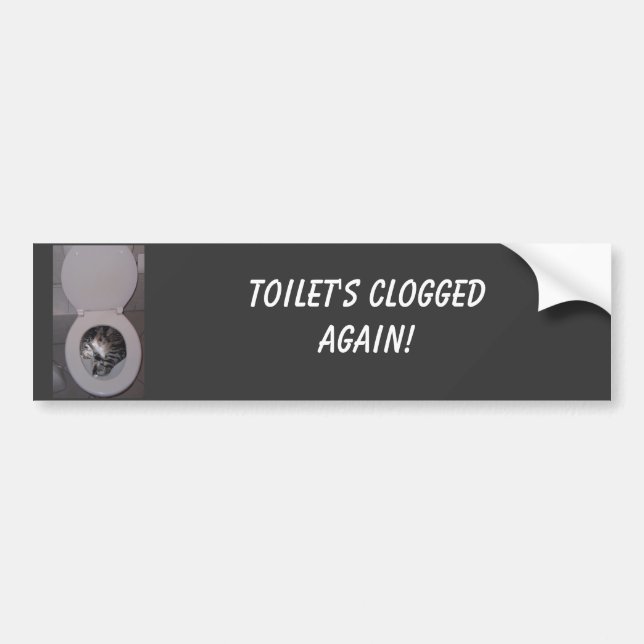 Autocollant De Voiture Toilette obstruée ENCORE ! (Devant)
