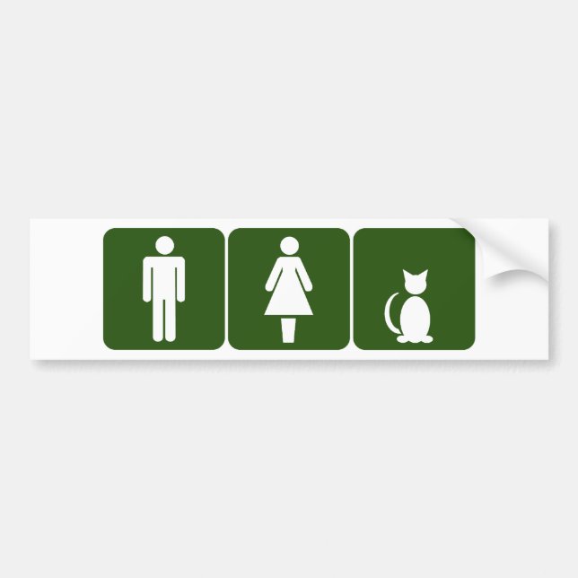 Autocollant De Voiture Toilettes de chat (Devant)