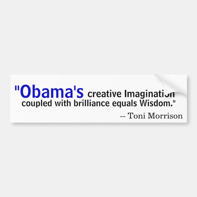 Autocollant De Voiture Toni Morrison sur Obama (Devant)