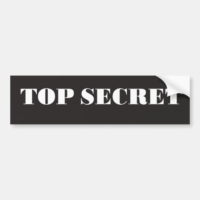 AUTOCOLLANT DE VOITURE TOP SECRET (Devant)