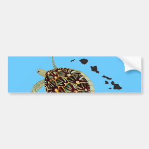 Autocollant De Voiture Tortue hawaïenne et îles Hawaii
