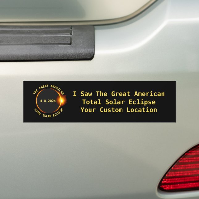 Autocollant De Voiture Total Solar Eclipse 4.8.2024 USA Custom Location (En voiture)