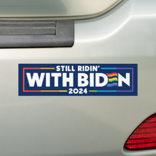Autocollant De Voiture Toujours Ridin' With Biden 2024 LGBTQ