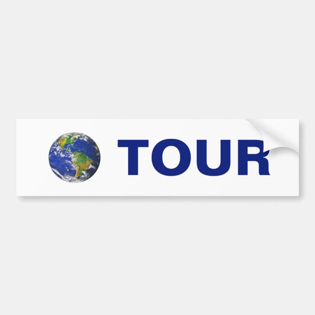 Autocollant De Voiture Tour du monde en blanc (Devant)