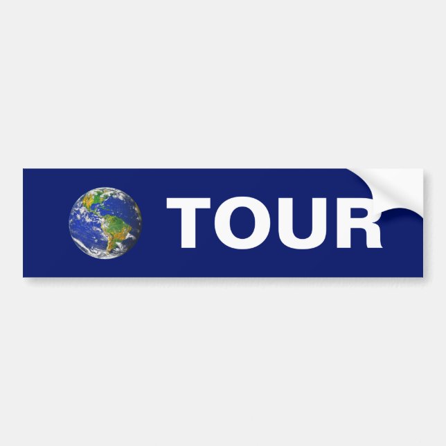 Autocollant De Voiture Tour du monde en bleu (Devant)