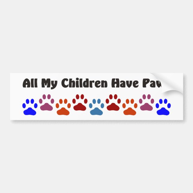 Autocollant De Voiture Tous mes enfants ont les pattes 222 (Devant)