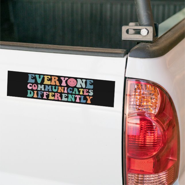 Autocollant De Voiture Tout le monde communique différemment Sensibilisat (Sur camion)