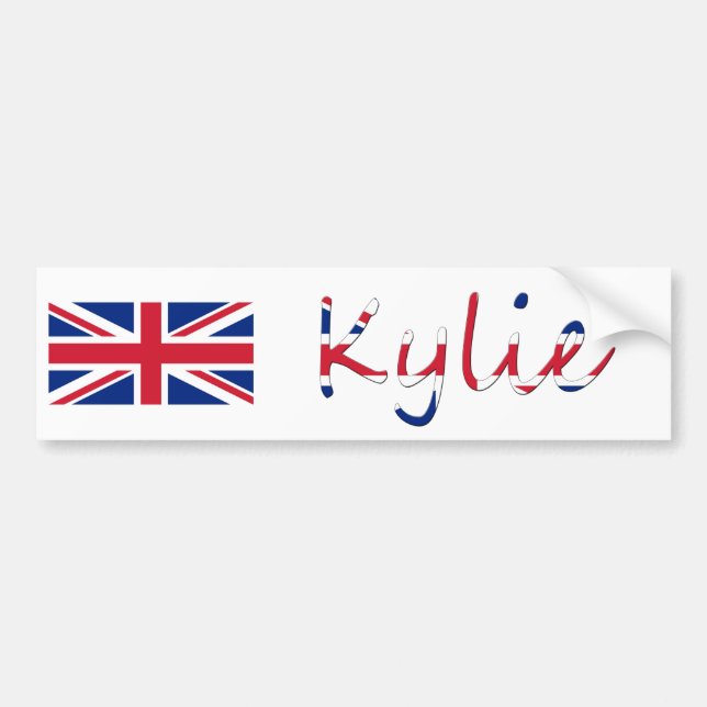 Autocollant De Voiture Tout nom superposé sur l'indicateur Union Jack bsc (Devant)