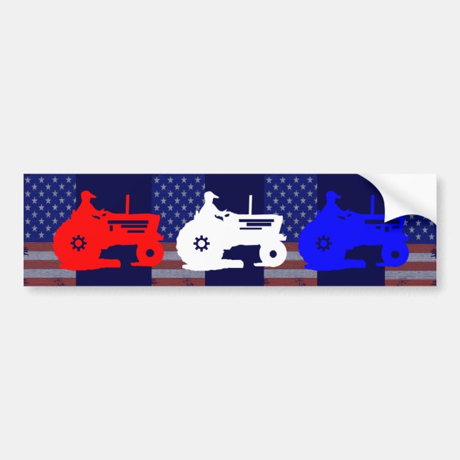 Autocollant De Voiture Tracteurs agricoles Rouge Blanc Bleu (Devant)