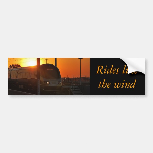 Autocollant De Voiture Train au coucher du soleil (Devant)