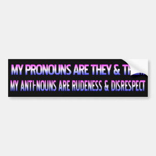 Autocollant De Voiture Trans Pride Mes Pronouns Sont/Mes Anti-Nouns Sont