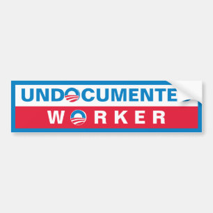 Autocollant De Voiture Travailleur non documenté d'Obama