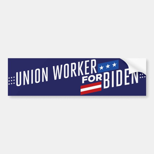 Autocollant De Voiture Travailleur syndical pour Biden 2024 (Devant)