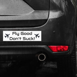 Autocollant De Voiture Travel Funny 'Fly Good Don't Suck' Fun Aviation