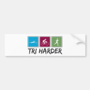 Autocollant De Voiture Tri Harder (Triathlon)