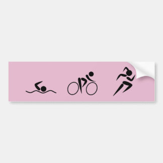 Autocollant De Voiture Triathlete - fille