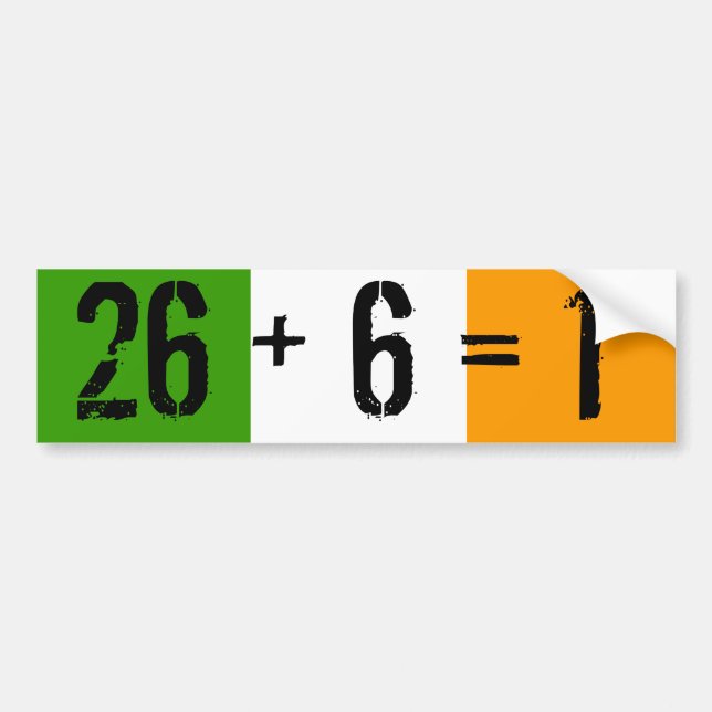 Autocollant De Voiture Tricolore, 26 + 6 = 1 (Devant)