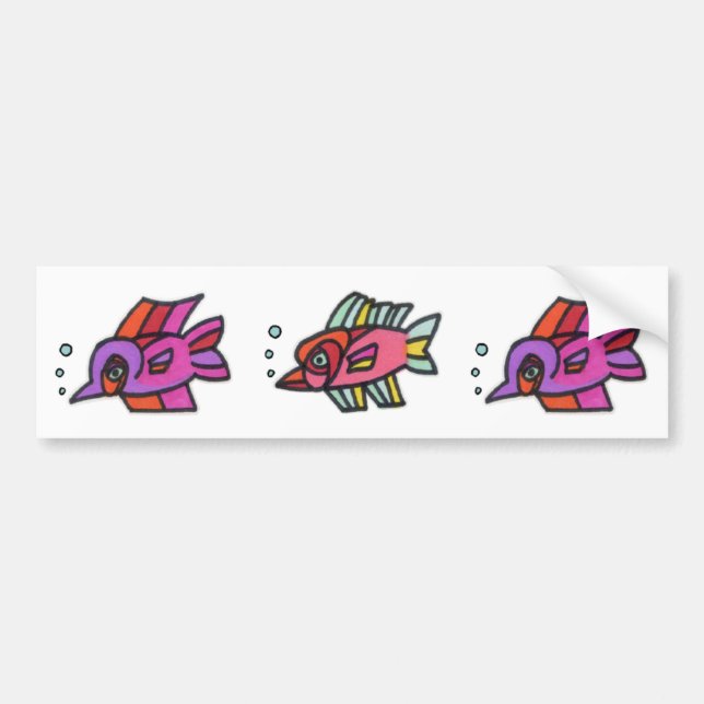 Autocollant De Voiture Trio de poissons de Blub (Devant)