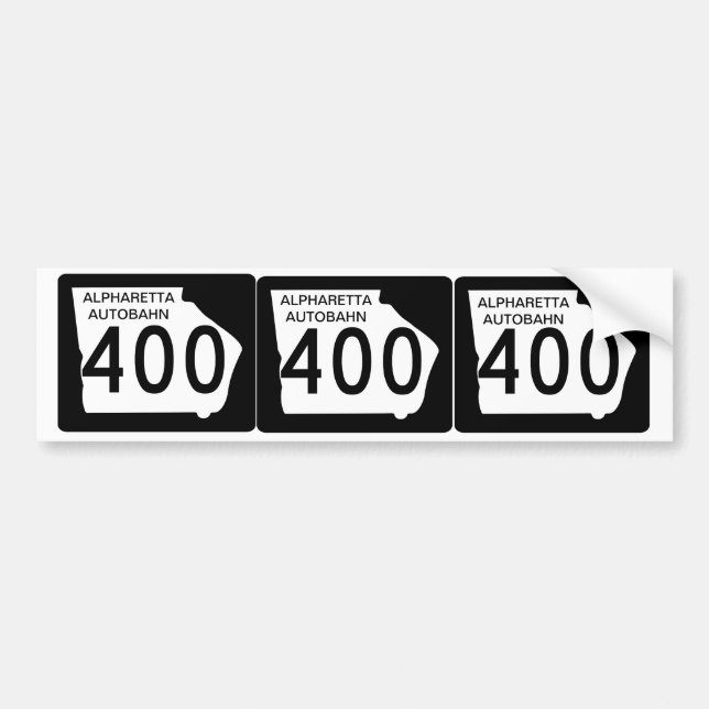 Autocollant De Voiture TROIS GA 400 "Alpharetta Autobahn" (Devant)