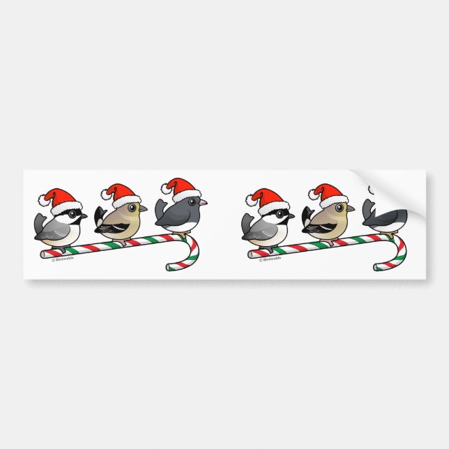 Autocollant De Voiture Trois pinsons (US) de Noël (Devant)