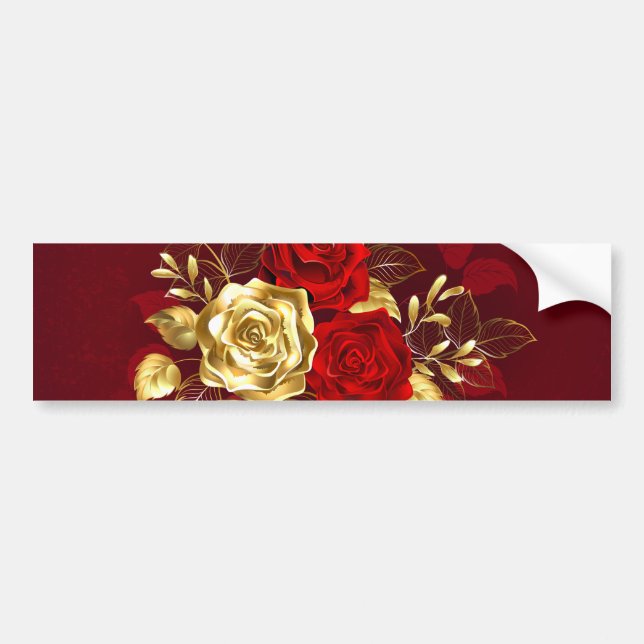 Autocollant De Voiture Trois Roses de bijoux (Devant)