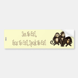 Autocollant De Voiture Trois singes sages