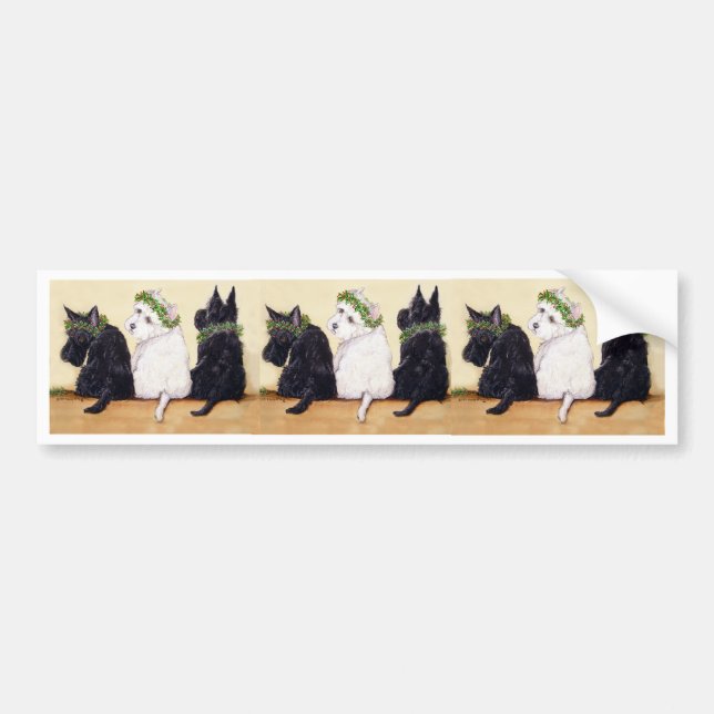 Autocollant De Voiture Trois terriers sages (Devant)