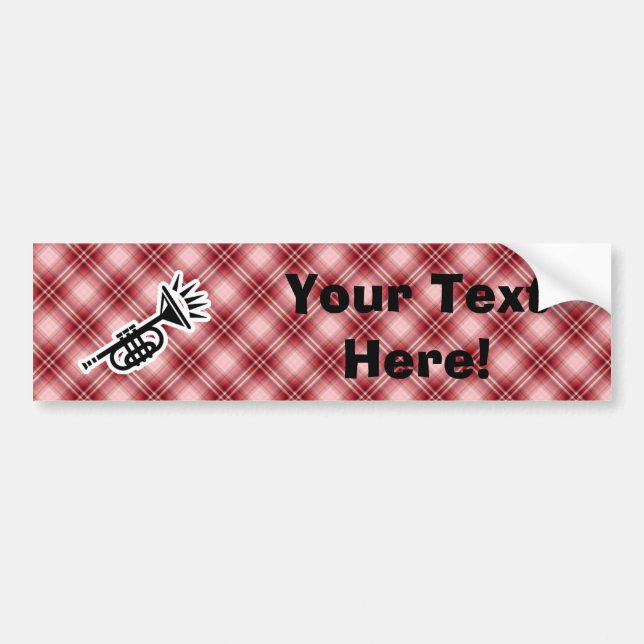 Autocollant De Voiture Trompette rouge de plaid (Devant)