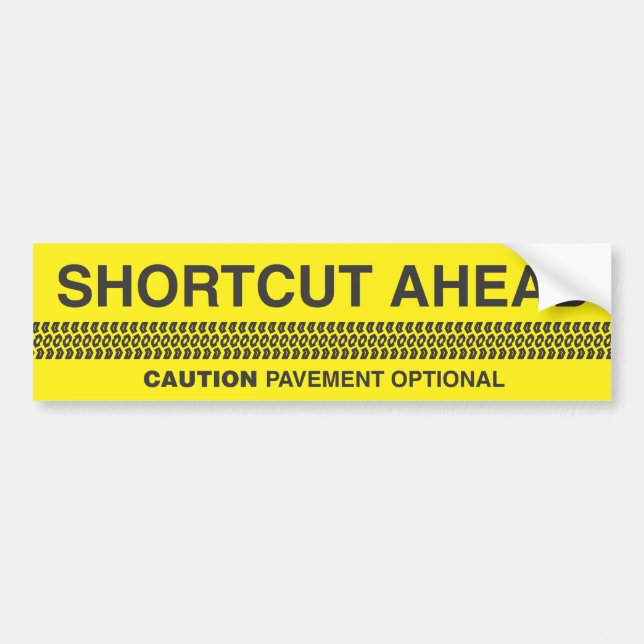 Autocollant De Voiture Trottoir de précaution de raccourci en avant - (Devant)