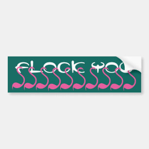 Autocollant De Voiture Troupeau de Flamants roses de rose de non-respect