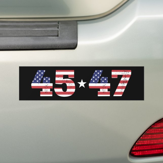 Autocollant De Voiture Trump 2024 45 47 (En voiture)