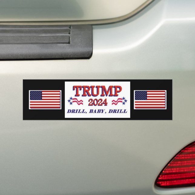 Autocollant De Voiture Trump 2024 Drill Baby Drill (En voiture)