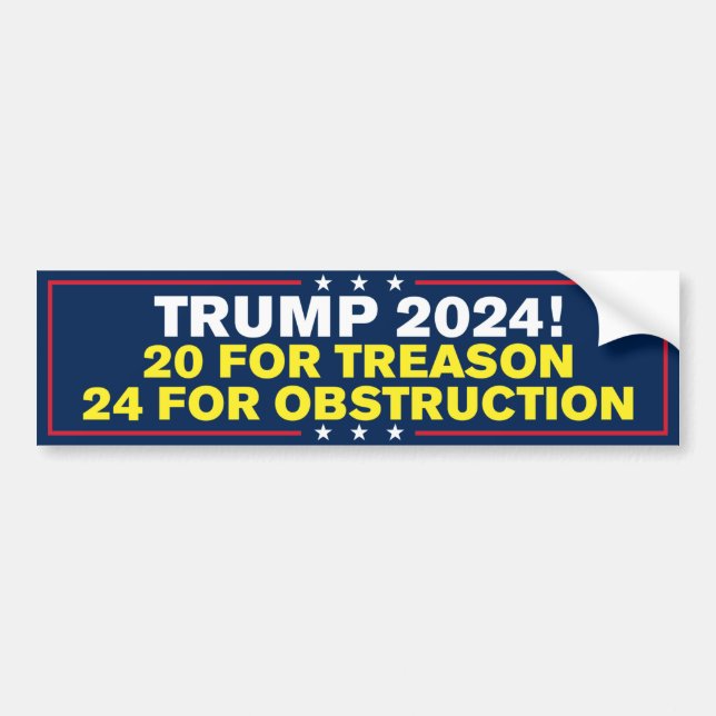 Autocollant De Voiture Trump 2024 : la trahison des prisons anti-Trump (Devant)