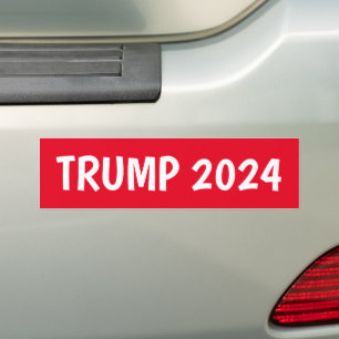 AUTOCOLLANT DE VOITURE TRUMP 2024 STICKER BUMPER ROUGE