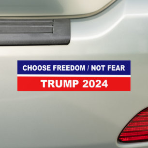 Autocollant De Voiture Trump 2024, une liberté contre la peur