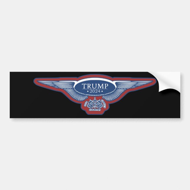 AUTOCOLLANT DE VOITURE TRUMP AILES D'AVION 2024 (Devant)