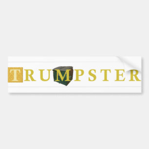Autocollant De Voiture Trump Dumpster Sticker 2 -- Gold, Clear